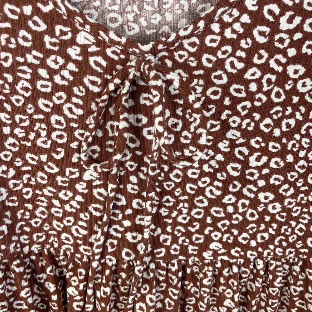 See You Monday Brown Cheetah Print Dress Large Girl Juniors - Picture 4 of 6